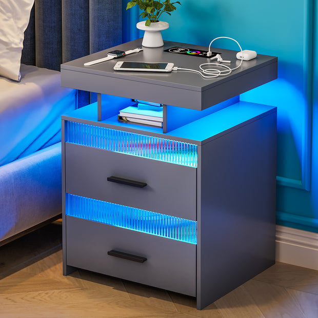 Bedroom Bedside Table With Charging Table